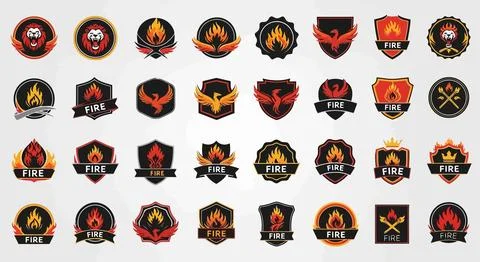 Set of colorful shield logos Stock Illustration