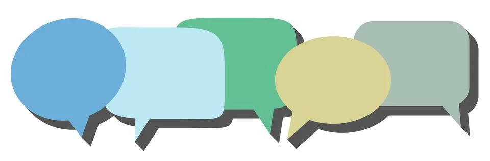Set of colorful speech bubbles with drop shadow Illustrazione stock