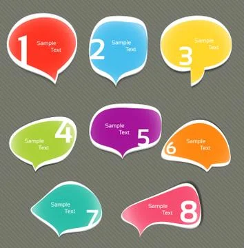 Set of colorful speech bubbles. eps 10 Stock Illustration