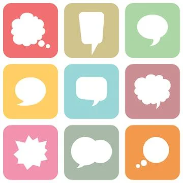 Set of colorful speech bubbles Stock Illustration