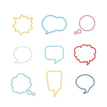 Set of colorful speech bubbles Stock Illustration