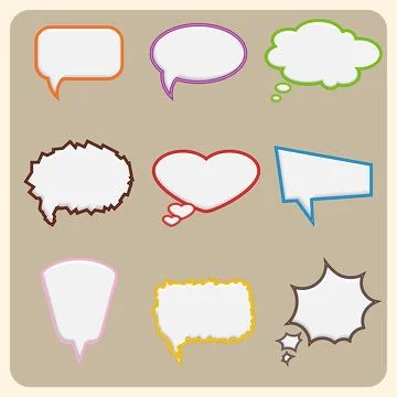 Set of colorful speech bubbles Stock Illustration