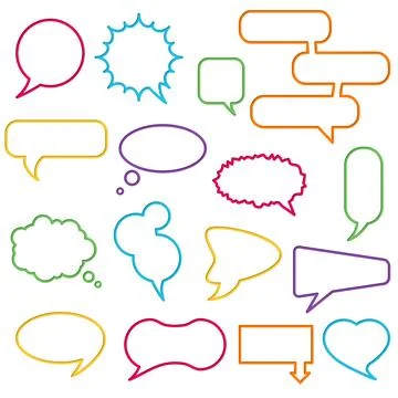Set of colorful speech bubbles Stock Illustration