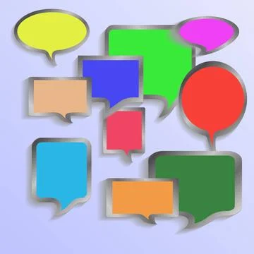 Set of Colorful Speech Bubbles Set of Colorful Speech Bubbles Isolated on ... Foto stock