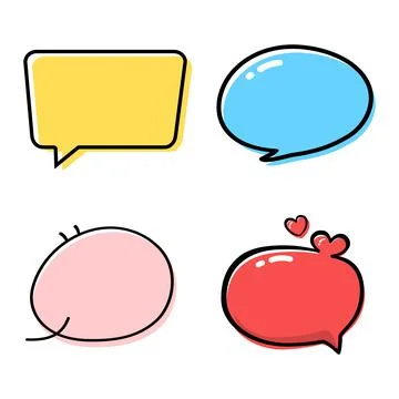Set of colorful speech bubbles. Vector illustration. 스톡 일러스트