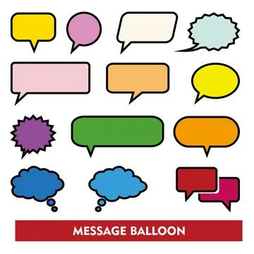 Set of colorful speech bubbles on white background. Vector Illustration. Stock Illustration