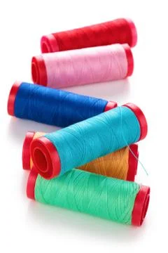 Set of colorful spools. Stock Photos
