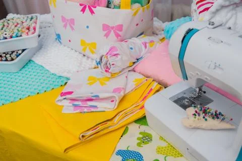 Set of colorful spools of thread Stock Photos