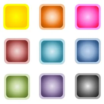 Set of colorful square buttons Stock Illustration