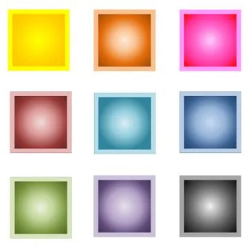 Set of colorful square buttons Stock Illustration