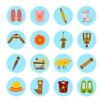 Set of colorful stickers of handmade Stock Illustration