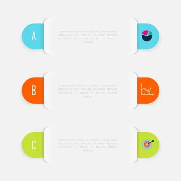Set of colorful text box with steps, trendy colors. Stock-Illustration