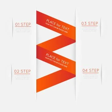 Set of colorful text box with steps, trendy colors. Illustrazione stock