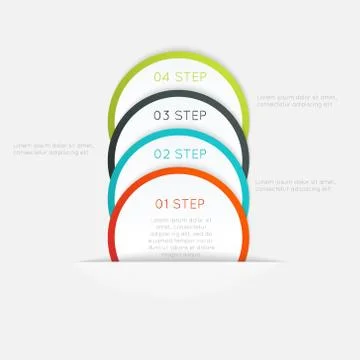 Set of colorful text box with steps, trendy colors. Stock Illustration
