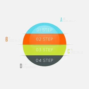 Set of colorful text box with steps, trendy colors. Stock Illustration