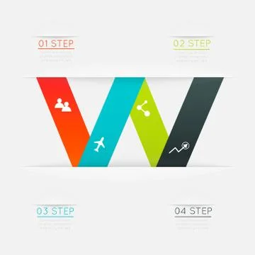 Set of colorful text box with steps, trendy colors. Stock Illustration