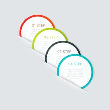 Set of colorful text box with steps, trendy colors. Stock Illustration