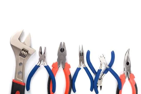 Set of colorful tools isolated Stock Photos