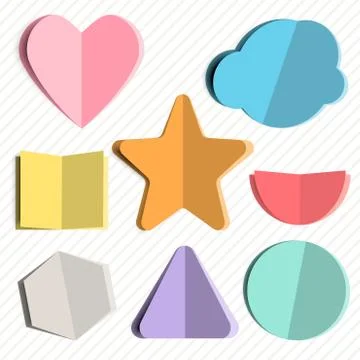 Set of colorful torn note papers with vector illustration Stockillustratie