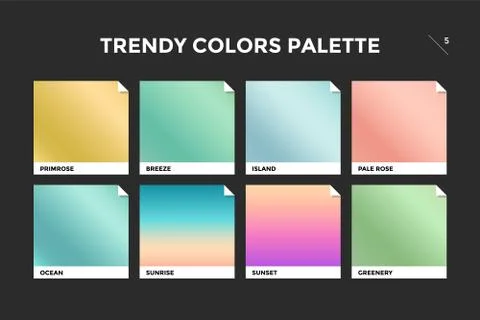 Set of colorful trendy gradient template Stock Illustration
