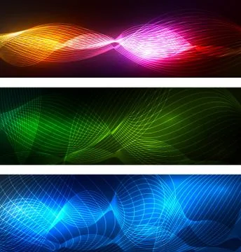 Set of colorful vector banners Stock Illustration