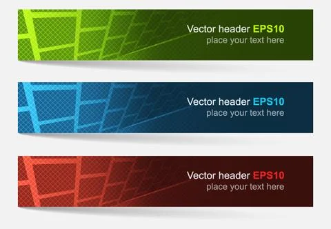Set of colorful vector headers and banners Stock Illustration