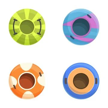 Set of colorful vector inflatable swim rings Stock Illustration
