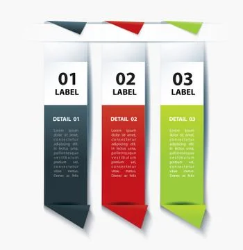 Set of Colorful Vector label paper tags Stock Illustration