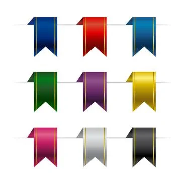 Set of colorful vector ribbons Stock Illustration