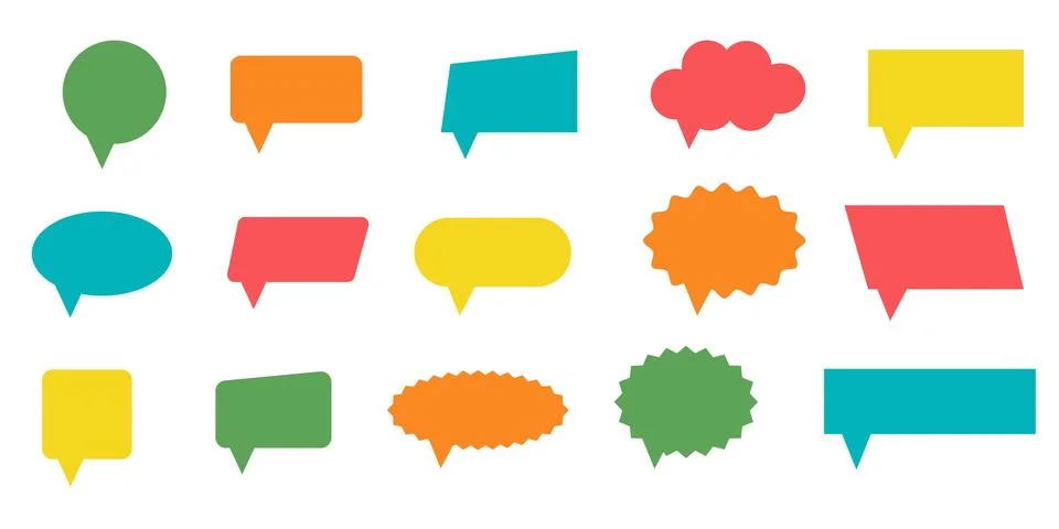 Set of colorful vector speech bubbles. Stock Illustration