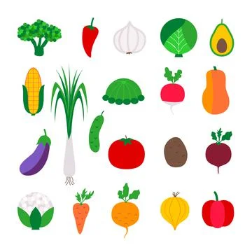 Set colorful vegetable Stock Illustration