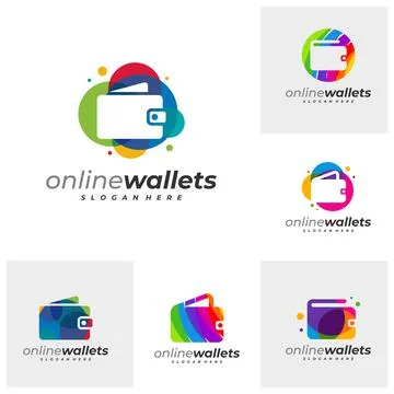 Set of Colorful wallets logo vector template, Creative Wallets logo design co Stock Illustration