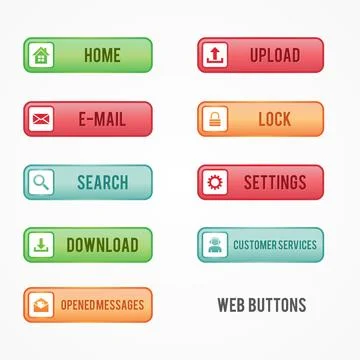 Set colorful web buttons flat graphic design for your best business website 스톡 일러스트