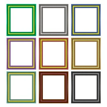 Set of Colorful Wooden Frames Stockillustratie