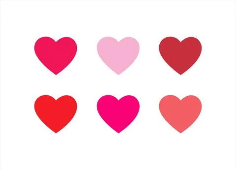 Set of colorfull hearts. Stock Illustration