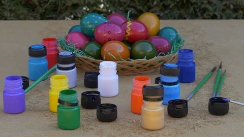 Set for coloring Easter eggs Video stock 83549332