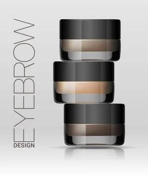 Set of coloring gel for eyebrows. Eyebrows makeup product. Vector Stock Illustration