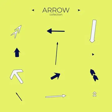 Set of colour arrows. Arrows vector collection. With elegant style. Symbol set Stock Illustration