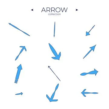 Set of colour arrows. Arrows vector collection. Arrow logo concept. Symbol set Illustrazione stock