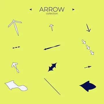 Set of colour arrows. Collection in color. Abstract minimalistic patterns Stock Illustration