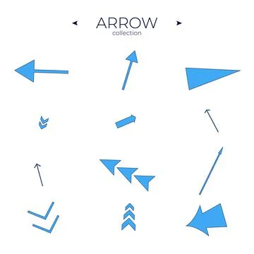 Set of colour arrows. Colorful comic arrow. With elegant style. Symbol set Stockillustratie