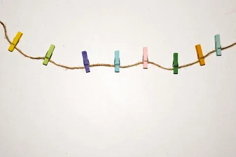 Set of colour clothespins. Stock Photos