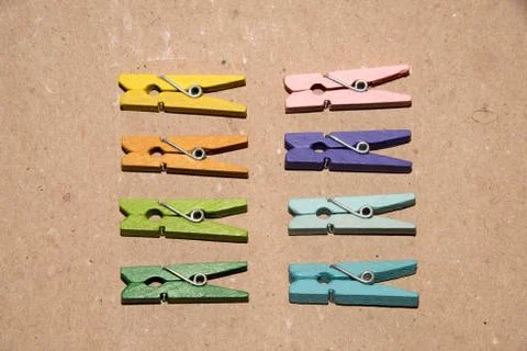 Set of colour clothespins. 写真素材