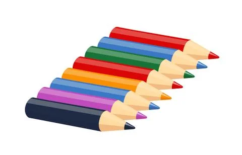 Set of colour pencils for drawing Stock-Illustration