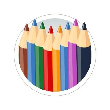 Set of colour pencils for drawing Stock Illustration