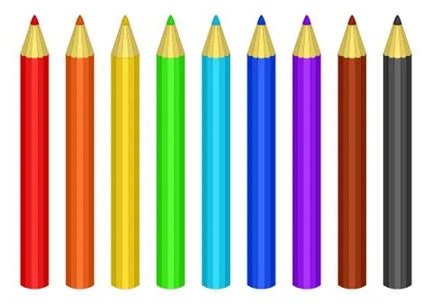 Set of colour pencils Stock Illustration