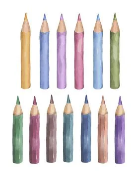 Set of colour pencils. Stock Illustration