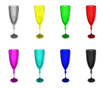 Set colour wineglass Stock Illustration