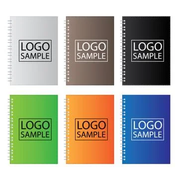 Set of coloured notebook isolated on white background. Stock Illustration