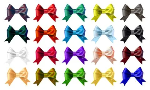 Set of the colourful bows Stock Illustration